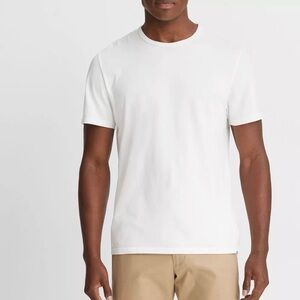 Vince Men's 2XL Garment Dye Cotton Crew Neck Short Sleeve T-Shirt White